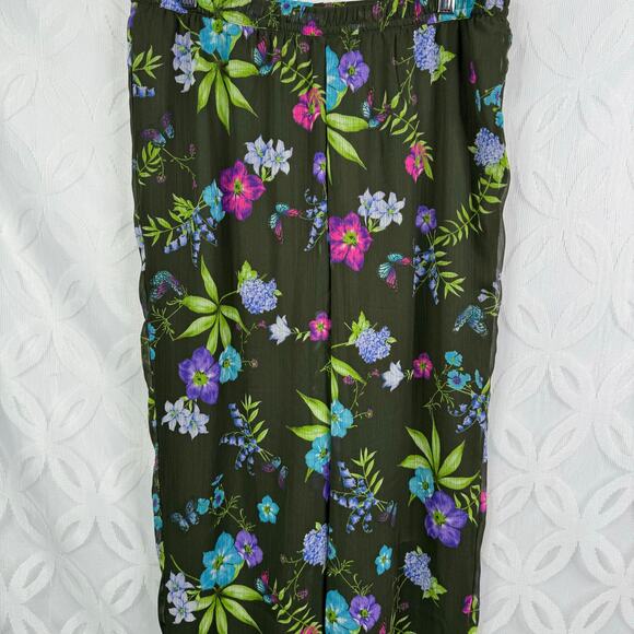 Linea by Louis Dell'Olio Petite Floral Chiffon Cropped Pants - Picture 4 of 8